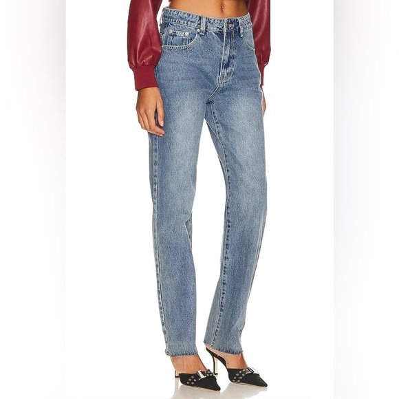 Superdown Dylan Straight Denim Jean in Dark Wash revolve vintage high rise - Picture 1 of 10